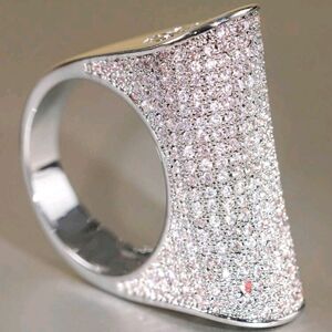 Dazzling Silver and Pink Crystal Ring